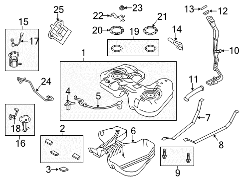 2019 Ford Police Interceptor Sedan Fuel System Components Diagram 3