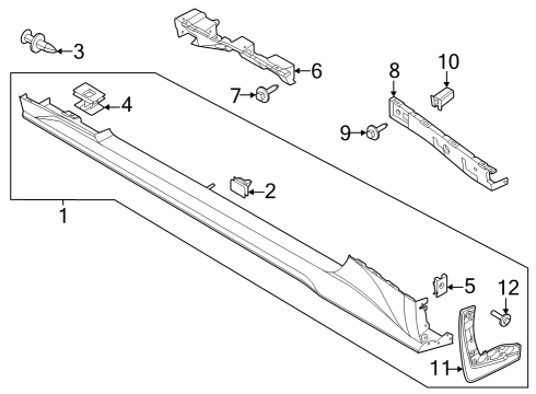 2024 Ford Mustang RETAINER - MOULDING Diagram for PR3Z-16A076-C