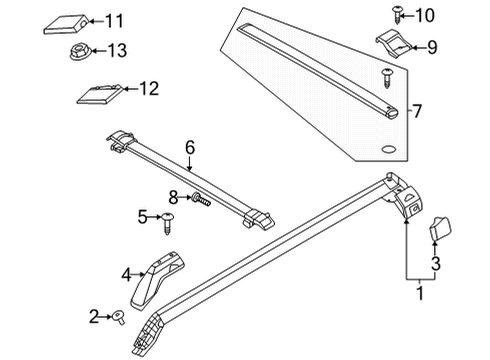 2022 Ford Bronco Exterior Trim - Roof Diagram 1