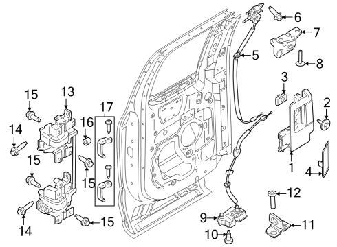 2023 Ford F-350 Super Duty Lock & Hardware Diagram 3