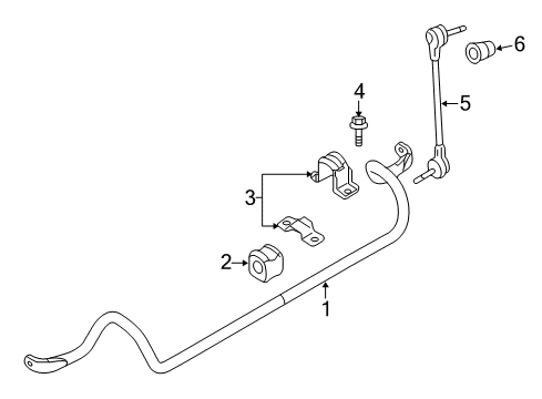 2019 Ford Police Interceptor Sedan Stabilizer Bar & Components - Front Diagram