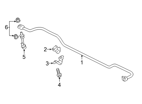 2020 Lincoln Continental Rear Suspension Components, Lower Control Arm, Upper Control Arm, Stabilizer Bar Diagram 2