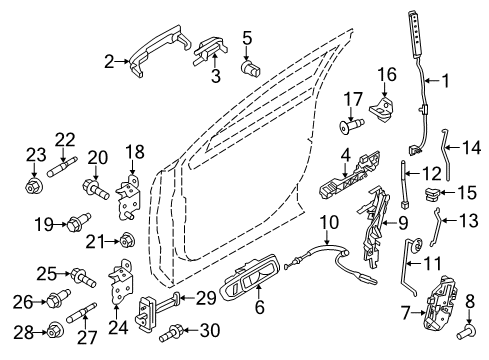 2019 Ford Police Interceptor Sedan Front Door Diagram 3