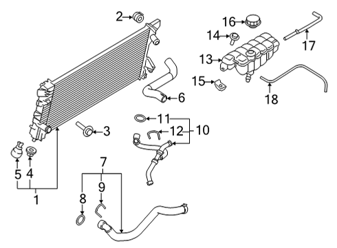 2021 Ford F-150 Radiator & Components Diagram 1