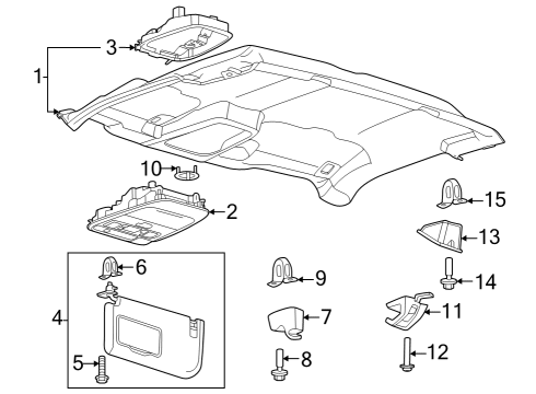 2024 Ford F-350 Super Duty PANEL - ROOF TRIM - CENTRE Diagram for PC3Z-1051968-BB