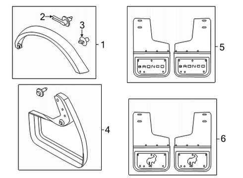 2023 Ford Bronco Exterior Trim - Quarter Panel Diagram 1