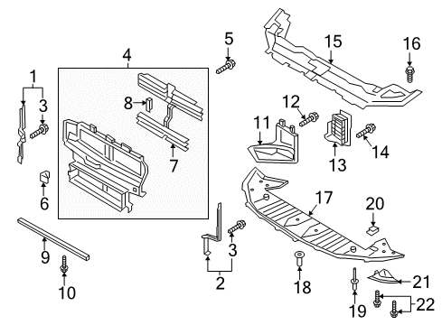 2020 Lincoln Continental Radiator Support - Under Cover & Splash Shields Diagram