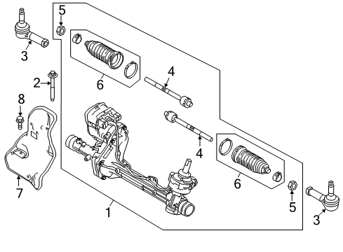 2019 Ford Police Interceptor Utility Steering Column & Wheel, Steering Gear & Linkage Diagram 5