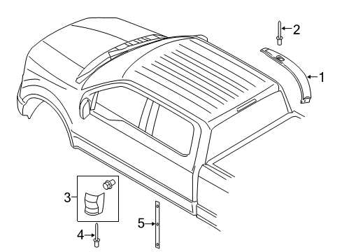 2020 Ford F-150 Exterior Trim - Cab Diagram 4