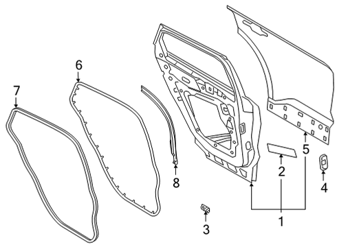 2022 Ford Bronco Sport PANEL ASY - DOOR - OUTER Diagram for M1PZ-7824701-A