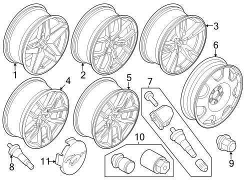 2024 Ford Mustang WHEEL ASY Diagram for PR3Z-1007-GA