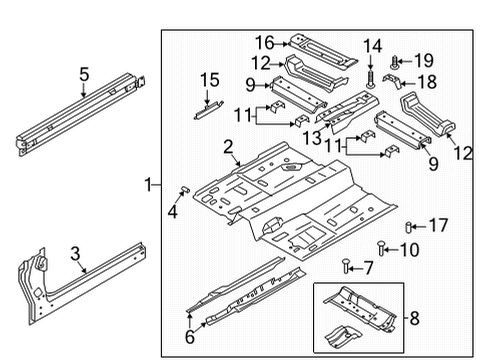 2022 Lincoln Corsair CROSS MEMBER ASY - FRONT/UPPER Diagram for LX6Z-7810673-A