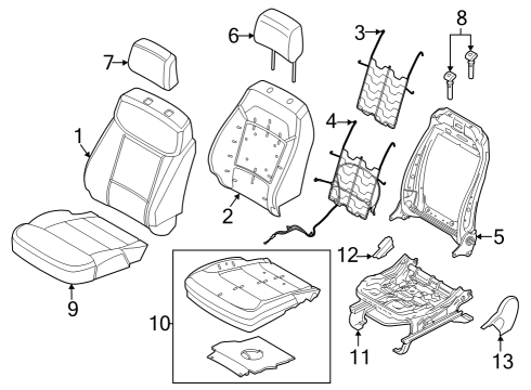 2023 Ford F-150 Lightning Passenger Seat Components Diagram 2