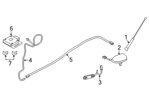 2012 Ford Focus STANCHION - RADIO ANTENNA Diagram for FM5Z-18936-F