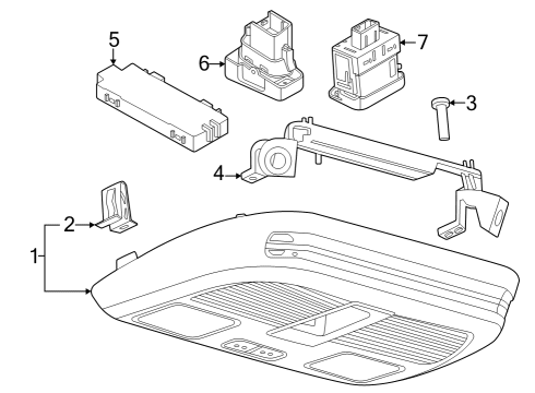 2024 Ford Mustang Overhead Console Diagram 1