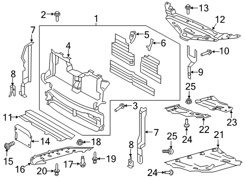 2020 Lincoln Nautilus Radiator Support - Under Cover & Splash Shields Diagram