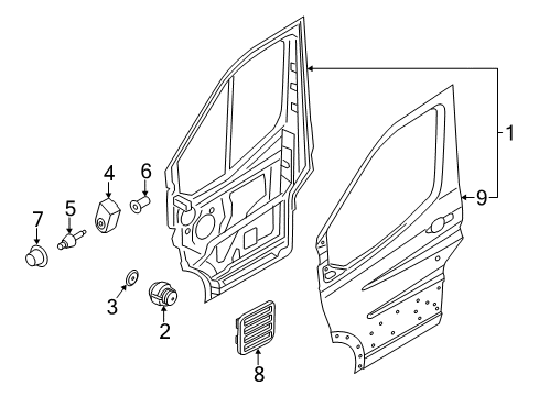 2021 Ford Transit Door & Components Diagram 3