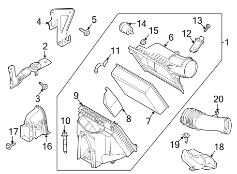 2023 Ford F-250 Super Duty TUBE - AIR CLEANER INTAKE Diagram for LC3Z-9C675-C