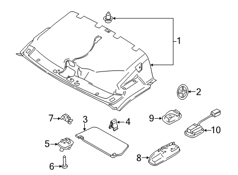 2023 Ford Transit Interior Trim - Roof Diagram 2