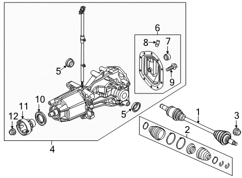 2019 Ford Police Interceptor Utility Axle Components - Rear Diagram