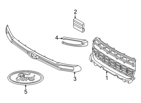 2023 Ford Maverick Grille & Components Diagram 2