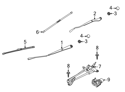 2023 Ford Escape Wiper & Washer Components Diagram 2