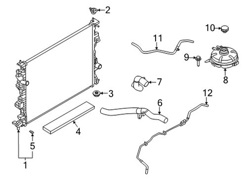 2022 Ford Bronco Sport Radiator & Components Diagram 2