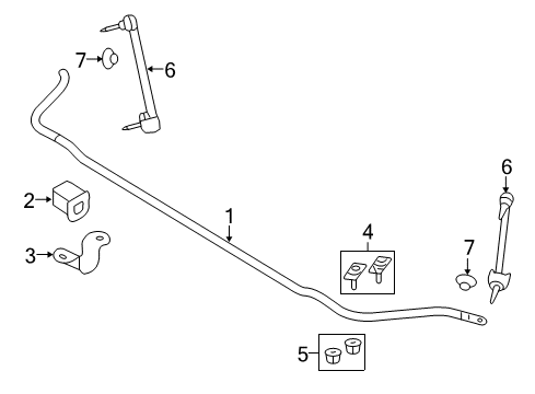 2021 Ford Expedition Stabilizer Bar & Components - Rear Diagram