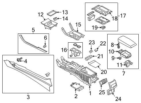 2020 Ford Fusion Console Diagram 1