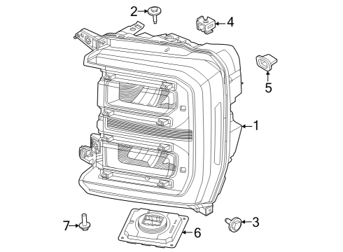 2023 Ford F-250 Super Duty Headlamp Components Diagram 2