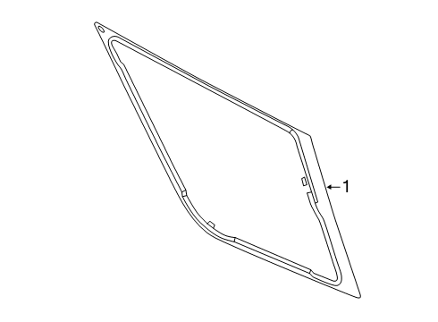 2022 Ford Police Interceptor Utility Glass & Hardware - Quarter Panel Diagram