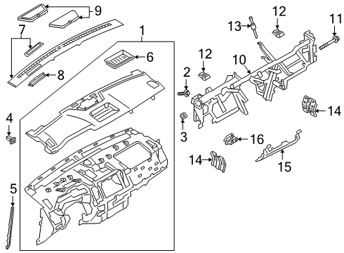 2020 Ford Ranger Cluster & Switches, Instrument Panel Diagram 3