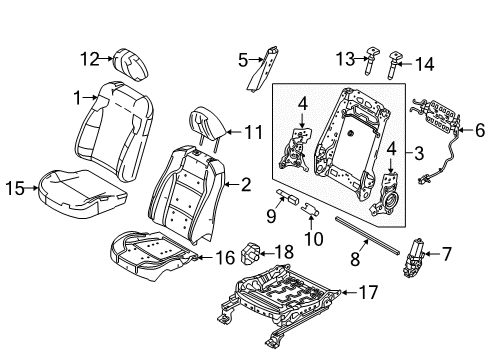 2019 Ford Police Interceptor Sedan Passenger Seat Components Diagram 2