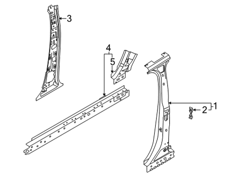 2022 Ford Bronco Sport Center Pillar & Rocker Diagram