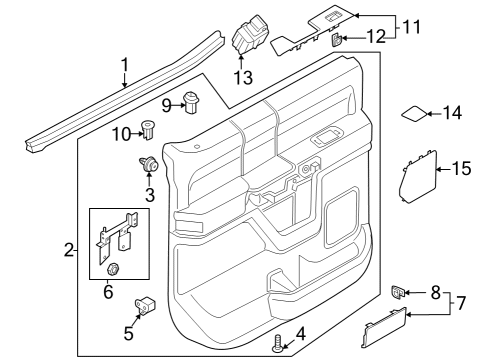 2023 Ford F-150 Interior Trim - Rear Door Diagram 1