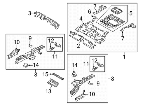 2021 Lincoln Corsair Rear Floor & Rails Diagram 2