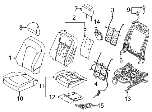 2022 Ford F-250 Super Duty Front Seat Components Diagram 1