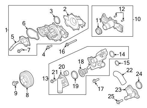 2021 Ford F-150 THERMOSTAT ASY Diagram for ML3Z-8575-A