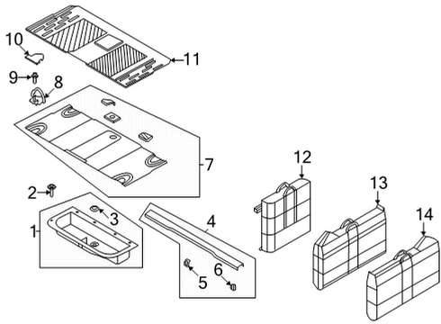 2022 Ford Bronco Interior Trim - Rear Body Diagram 1