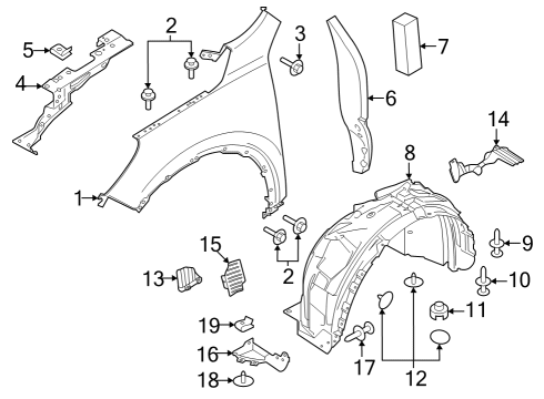 2022 Ford Escape Fender & Components Diagram 3