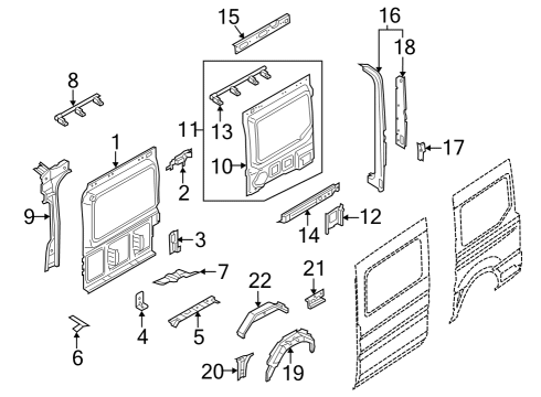 2022 Ford E-Transit Inner Structure - Side Panel Diagram 2