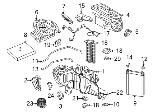 2022 Ford F-250 Super Duty Heater Core & Control Valve Diagram 1