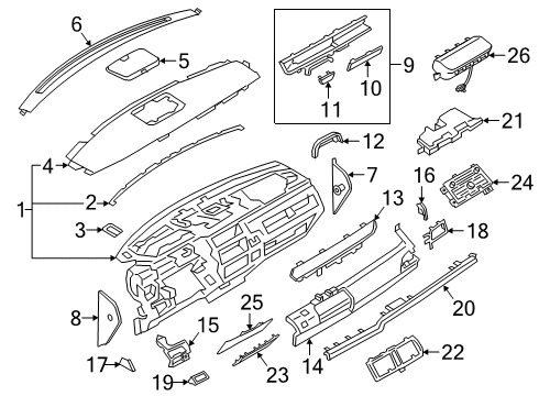 2023 Lincoln Navigator Cluster & Switches, Instrument Panel Diagram 2