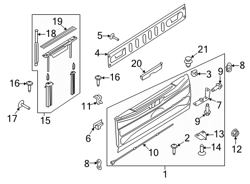 2022 Ford F-350 Super Duty Tail Gate Diagram 1