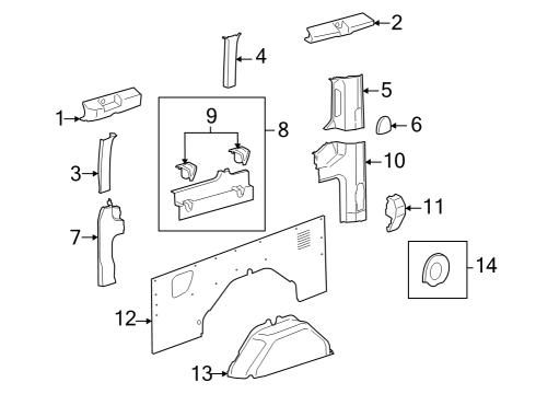 2022 Ford E-Transit Interior Trim - Side Panel Diagram 4