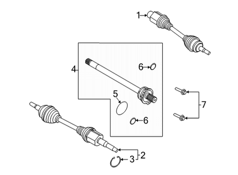 2022 Ford Maverick Drive Axles - Front Diagram 2