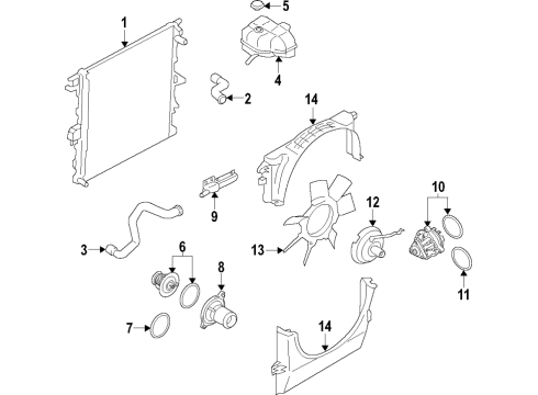 2022 Ford Ranger Cooling System, Radiator, Water Pump, Cooling Fan Diagram 2