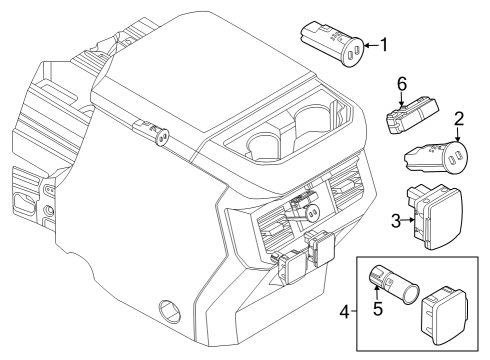 2024 Ford F-250 Super Duty Front Console Diagram 3