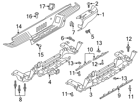 2021 Ford Ranger Bumper & Components - Rear Diagram