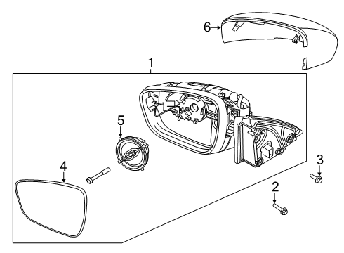 2021 Ford Escape Outside Mirrors Diagram 1